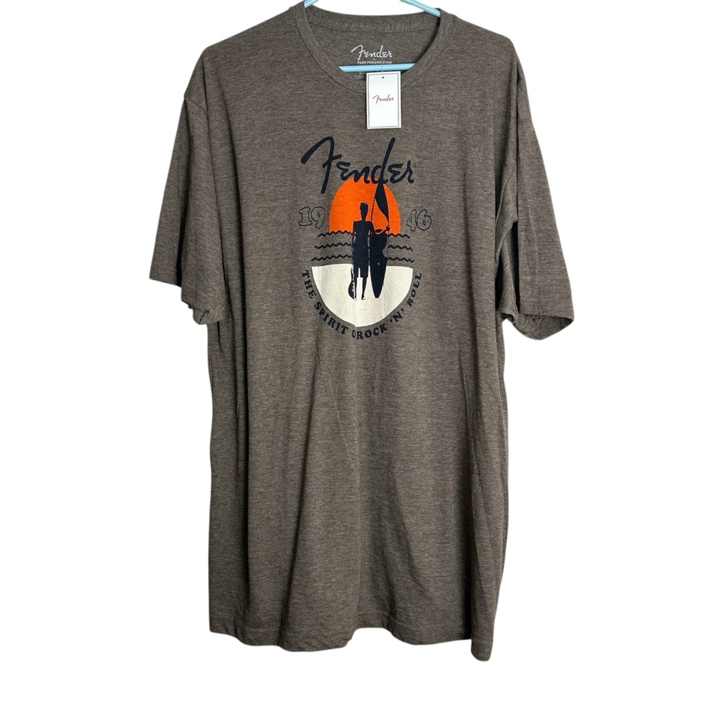 Fender Men's Brown Graphic T-Shirt Size XXL NWT